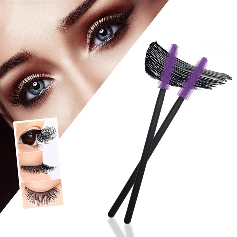 25/50PCS Eyelash Brush Silicone Gel Eyelashes Brushes Mascara Wands Applicator Spoolers Lashes Cosmetic Brushes Makeup Tools