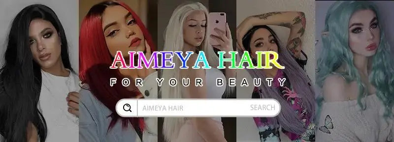 AIMEYA Black Long Curly Synthetic Lace Front Wig for Women 13x4 Glueless Natural Hairline Synthetic Hair Wig Daily Use Cosplay
