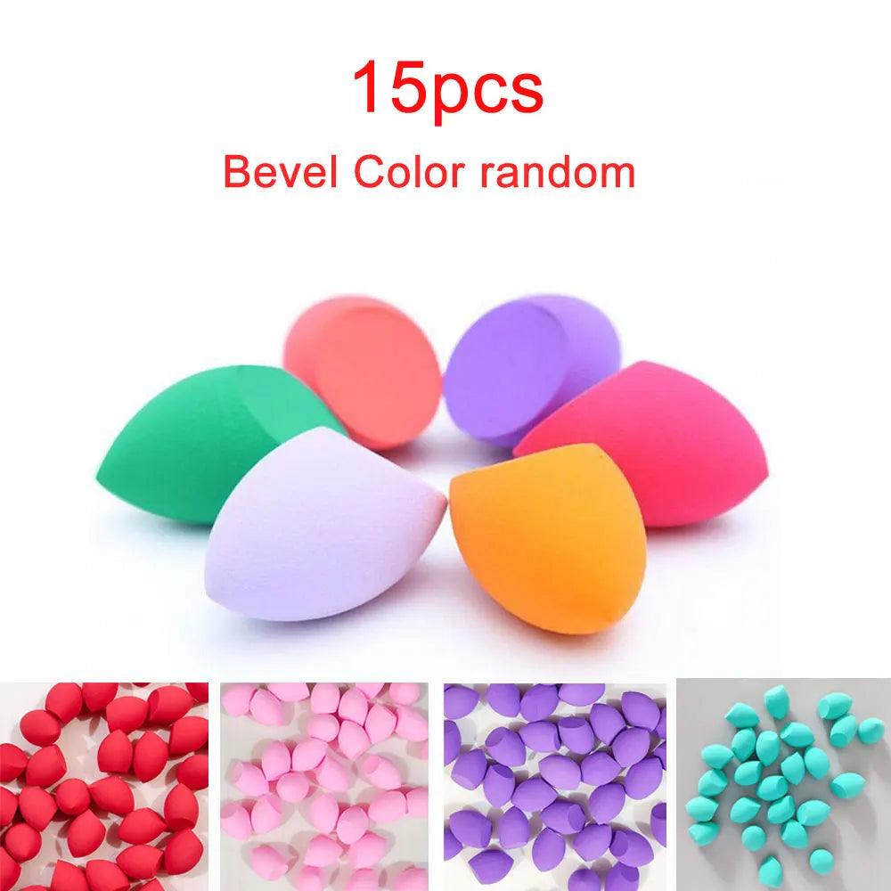 5/15pcs Mini Makeup Sponge Wet&Dry Dual-use Beauty Sponge Pink Slanted Droplet Shaped Makeup Powder Puff Beauty Tools