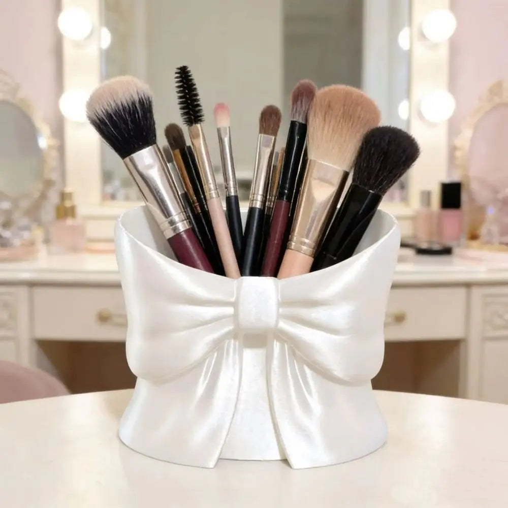 3D Printed Makeup Brush Storage Large-Capacity Space-Saving Bow Shape Pen Holder Sweet Cute Pen Organizer Cosmetic Storage