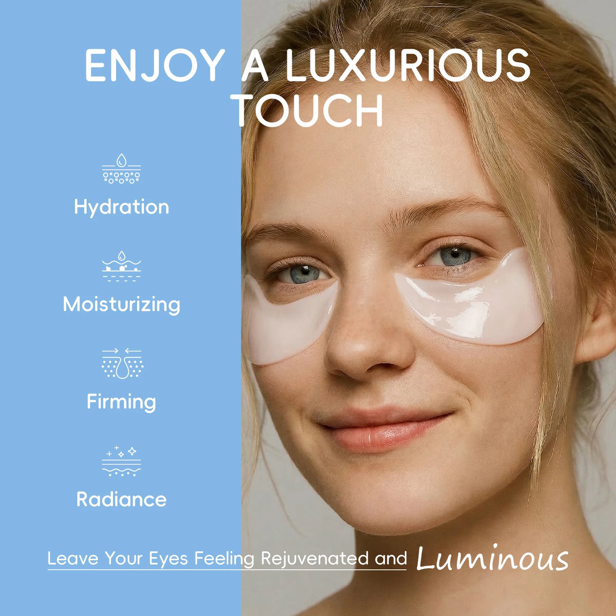 LAIKOU Milk Radiance Eye Mask 50 Pieces 70g Firming Nourishing Hydrating Collagen Under Eye Patches