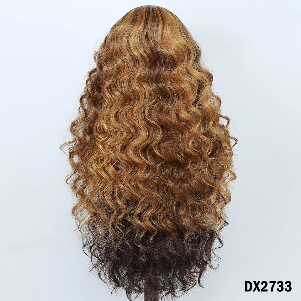 99J Burgundy Synthetic Lace Frontal Wig 13x6 Body Wave Long Deep Wavy Ombre Black Lace Wigs for Women Heat Resistant Cosplay Wig