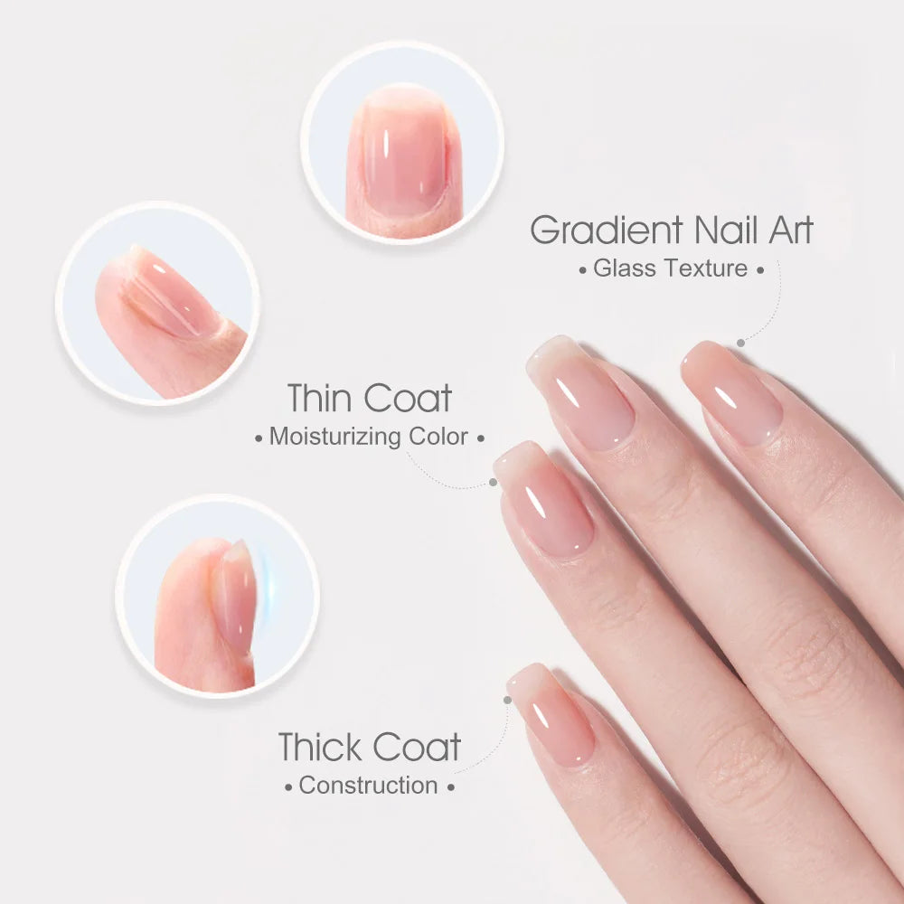 VENALISA Quick Construction Gel Jelly Color Semi Transparent Nail Gel Polish Fast Construction Soak Off UV LED Nude Pink Gel 7.5