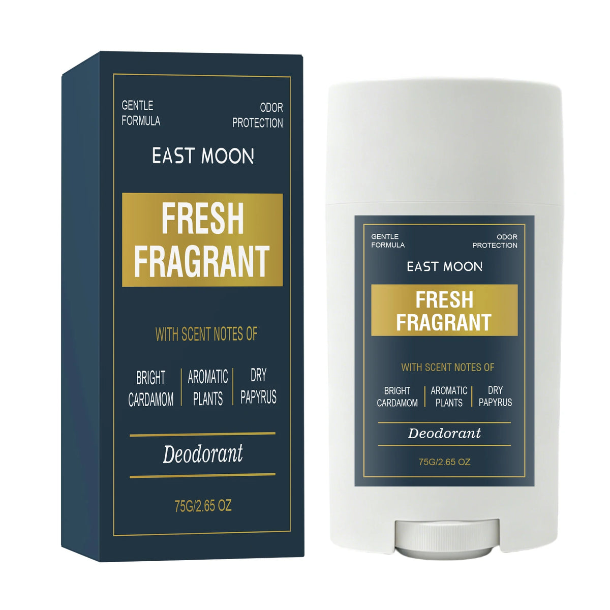 Fresh Fragrant Deodorant Stick for Men, Gentle Formula Odor Protection, Cardamom Papyrus Natural Scent Body Deodorant