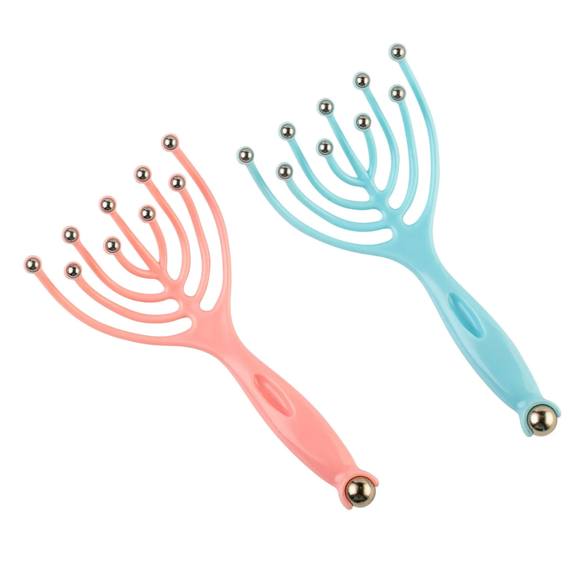 1 Pc Head Massager Scalp Neck Comb Roller Five Finger 10 Claws Steel Ball Hand Held Relax Spa Hair Care For Hair Stress Relief