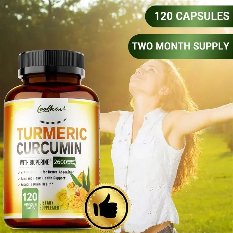 Turmeric Curcumin Capsules, Contains 95% Curcumin, Energy Supplement, Support Bone, Joint Health, Anti-inflammatory, Antioxidant