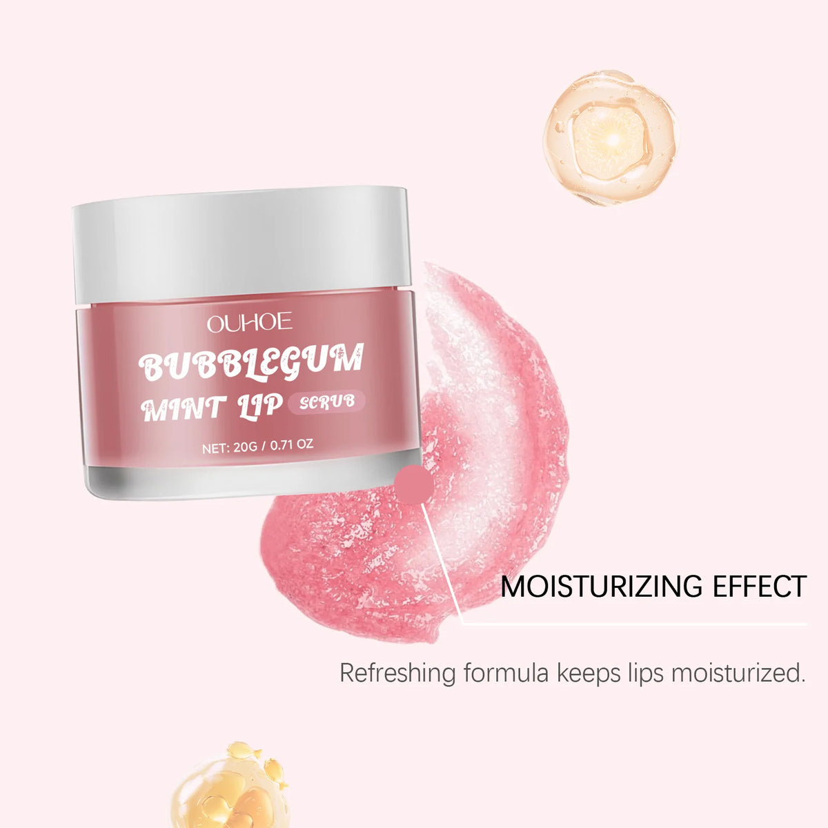 Strawberry Mint Lip Exfoliator Sea Salt Scrub Gentle Polishing For Chapped Peeling Lips Smoothing Lip Prep Before Lipstick
