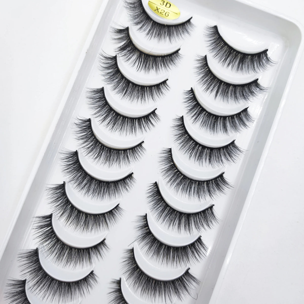 10 Pairs Natural 3d Mink Lashes Soft False Eyelashes Cross Messy Dense Eye Lashes Extension Makeup Faux Cils Cat Mini