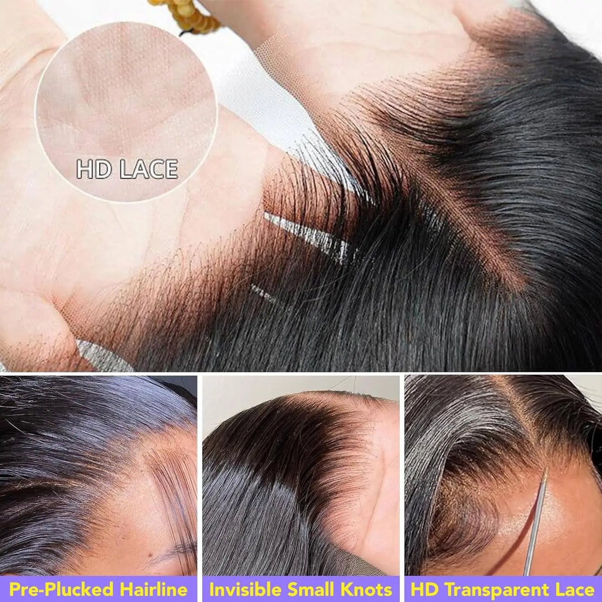 13x6 HD Lace Front Wigs 42 Inch 200% Density Straight Lace Front Wigs Human Hair Pre Plucked Straight Human Hair Wig for Women