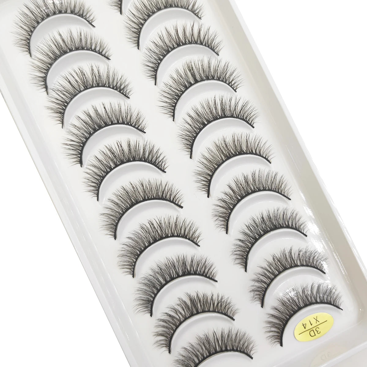 10 Pairs Natural 3d Mink Lashes Soft False Eyelashes Cross Messy Dense Eye Lashes Extension Makeup Faux Cils Cat Mini