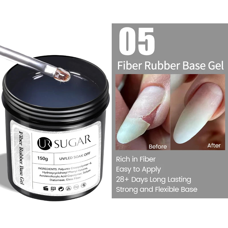 UR SUGAR 150g Jelly Gel Nail Extension Gel Milky White Nude Pink Quick Building UV Nail Hard Gels Self Leveling Construction Gel
