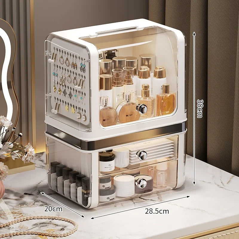 Storage box, cosmetics desktop, dust-proof, high-end drawer-type dressing table, lipstick and skin care products