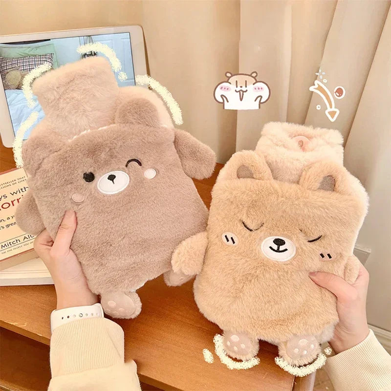 Kawaii Hot Water Bags Cute Plush Rubber Hand and Foot Belly Warmer Explosion-proof Hot Water Bottles for Women Period Pain
