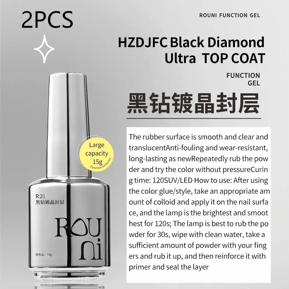 Functional Gel Nail Art Set Primer and Nail Art Crystal Coating Topcoat Matte UV Soaked Gel Nail Polish for Nail Art Design Tool