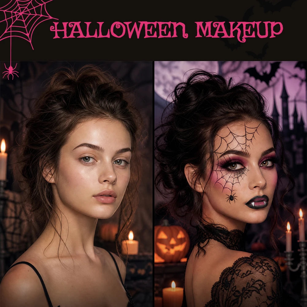Halloween Gothic Makeup Set Waterproof Eyeliner Pencil Mascara Lip Gloss Cream Blush Kit Long Lasting Creative Makeup Cosmetic