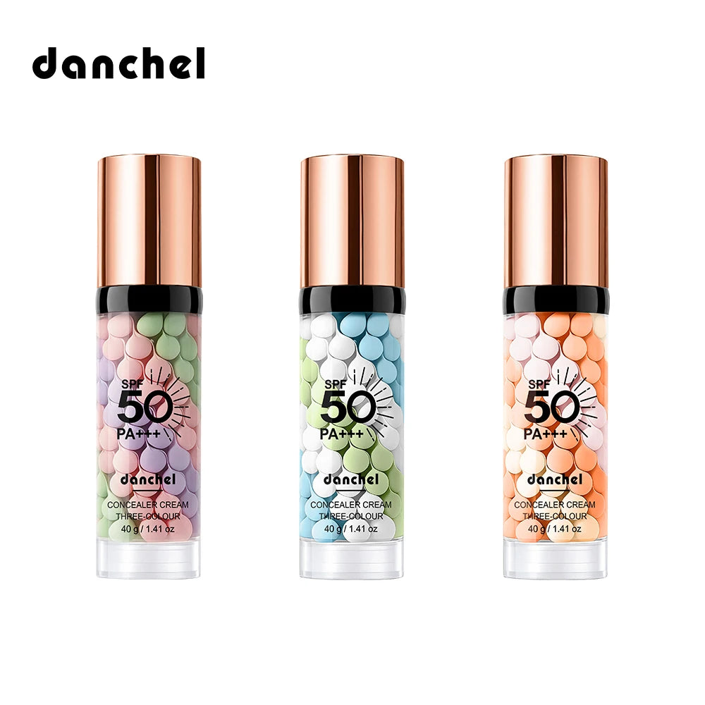 Three Color Press Release Cream Concealer Isolation Makeup Facial Base Brightening Hydrating Liquid Concealer Face Primer Glow