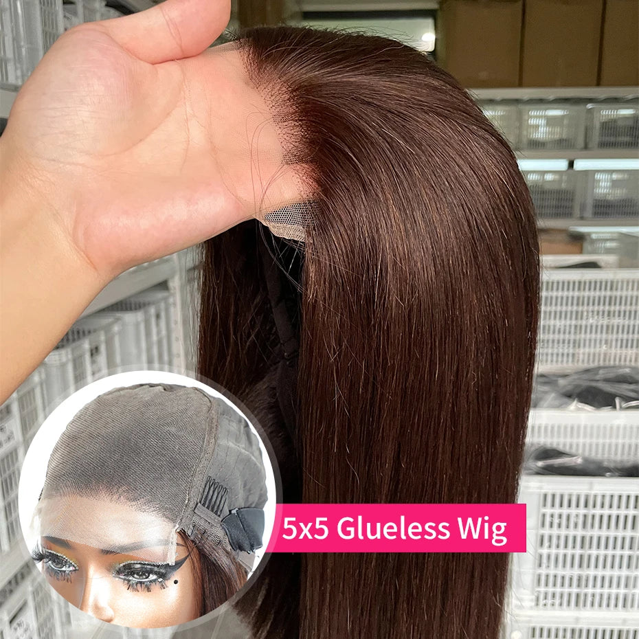20 22 24 Inch 5x5 Transparent Bone Straight #2 Color 13x4 13x6 Lace Frontal Wig 250 Density Vietnamese Human Hair Wigs For Women