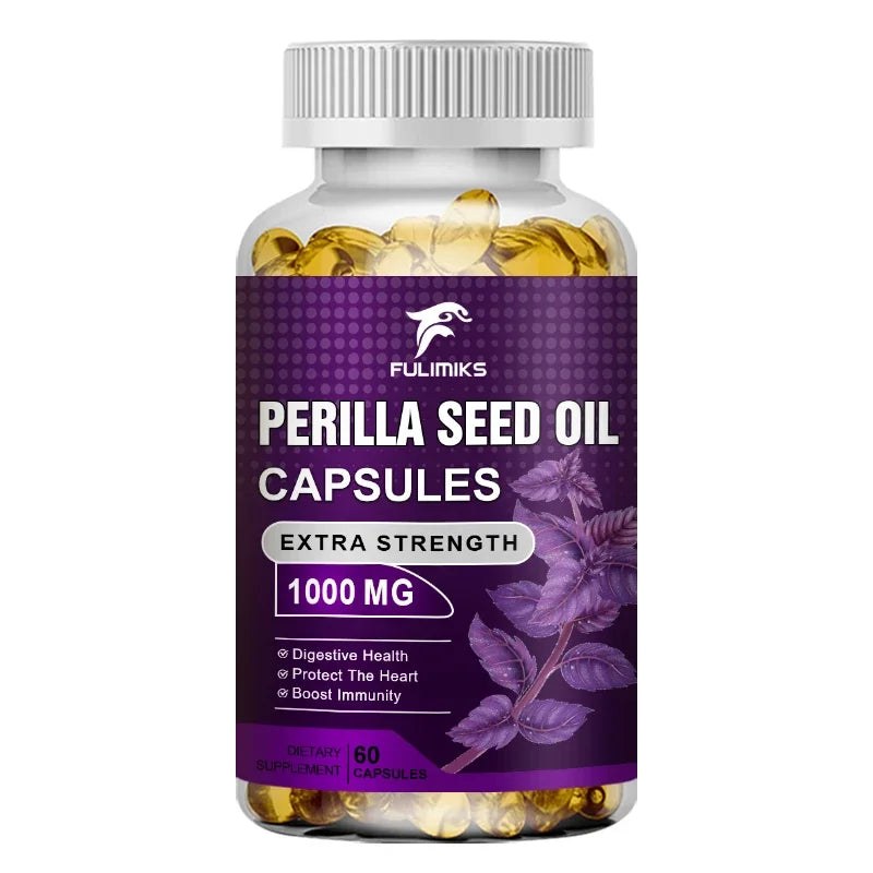 Perilla Seed Oil Capsules, Support for Healthy Modulation of Th2 Cytokines, Allergy Relief, Respiratory and Immunity Booster