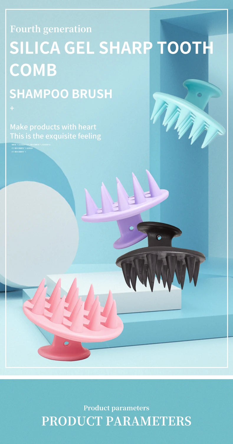 Silicone Shampoo Head Scalp Massage Brush Silicone Body Brush Hair Washing Comb SPA Bath Shower Brush Salon Hairdressing Tools