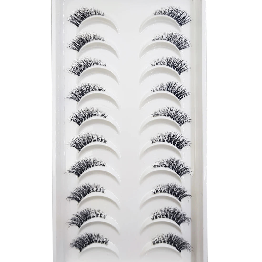 10 Pairs Natural 3d Mink Lashes Soft False Eyelashes Cross Messy Dense Eye Lashes Extension Makeup Faux Cils Cat Mini