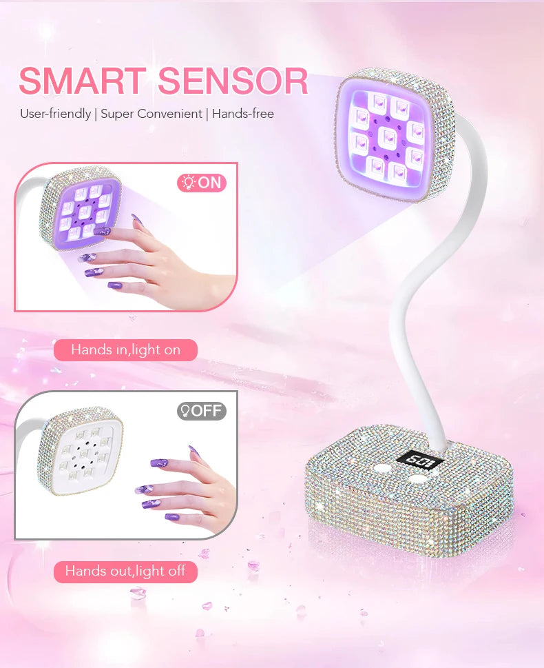 360 Bendable Professional Nail Lamp 9 LEDS UV Nail Dryer Auto Sensing Touch Control Fast Drying Nail Light  Nail Lamp