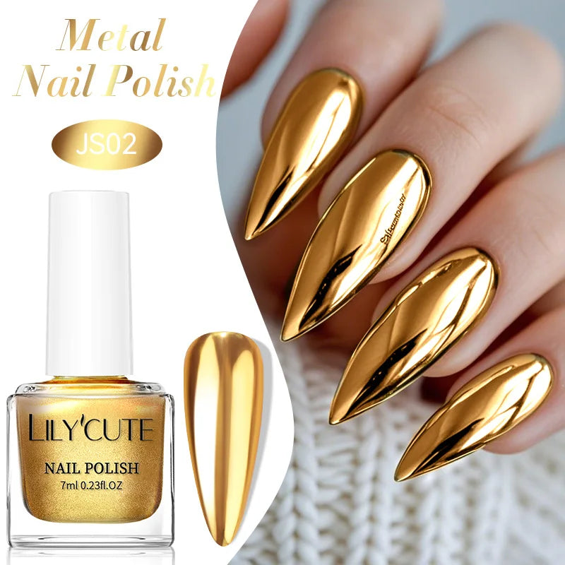 LILYCUTE 7ml Auroras Glitter Nail Polish No Need of UV/LED Lamp Nail Supplies Vernis White Pink Silver Pearl Effect for Nails