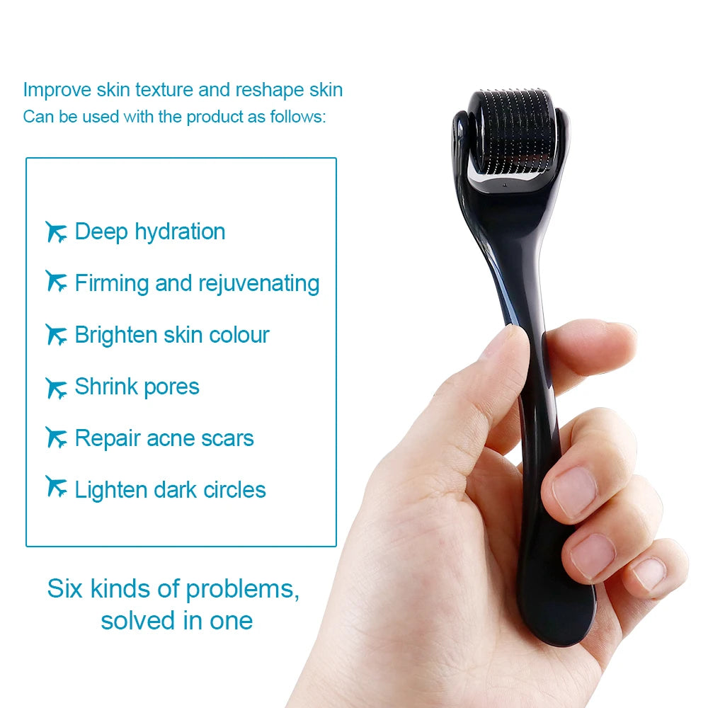 540 Titanium Derma Roller 0.2/0.25/0.3mm Micro Needle Roller Facial Body Skin Care Tool for Skin Repair Beard Growth Maintenance