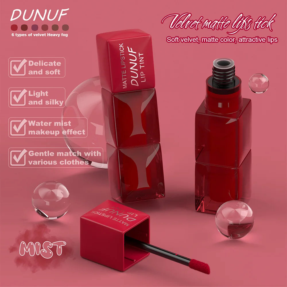 Velvet Matte Lip Gloss Hydrating Moisturizing Long Lasting Waterproof Non Sticky Lip Stain Nude Colors Lip Glaze