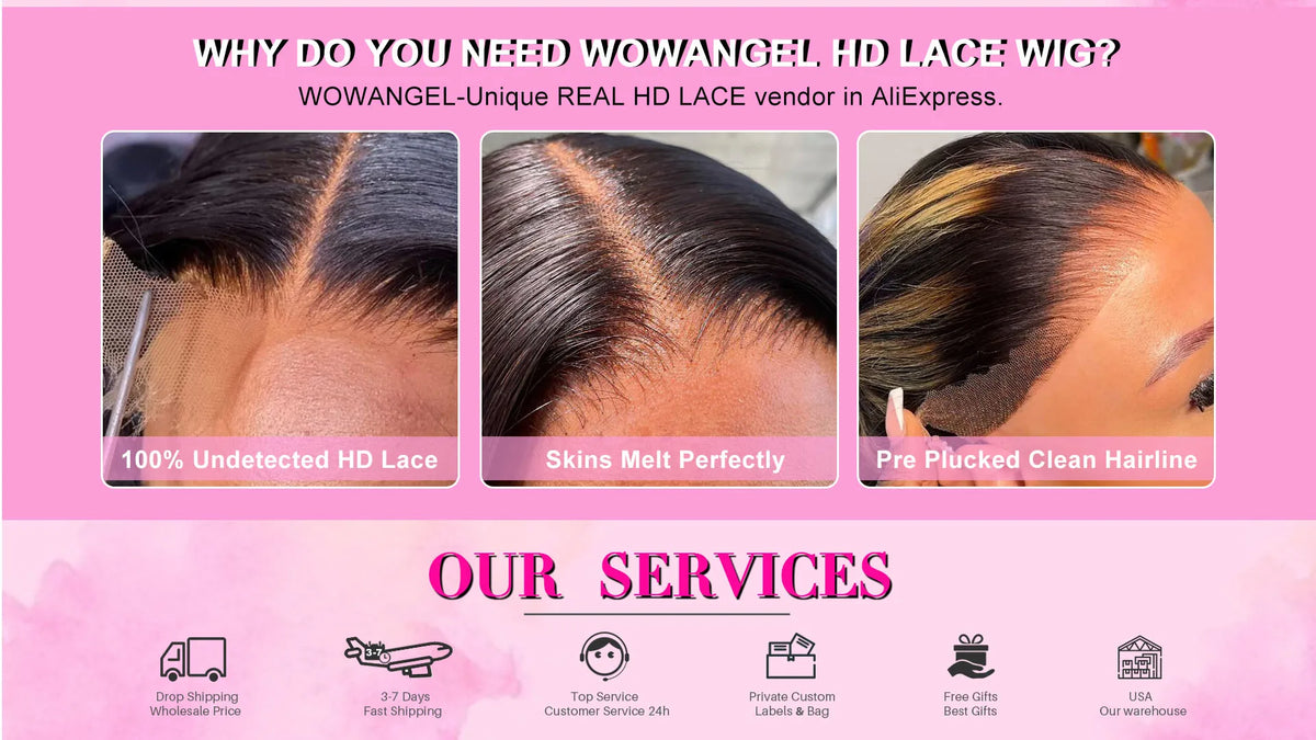 WOWANGEL 250% Kinky Curly Glueless Wigs 1B/27 Highlight Colored Wigs 5X5 HD Lace Closure Human Hair Wigs Pre Plucked For Women