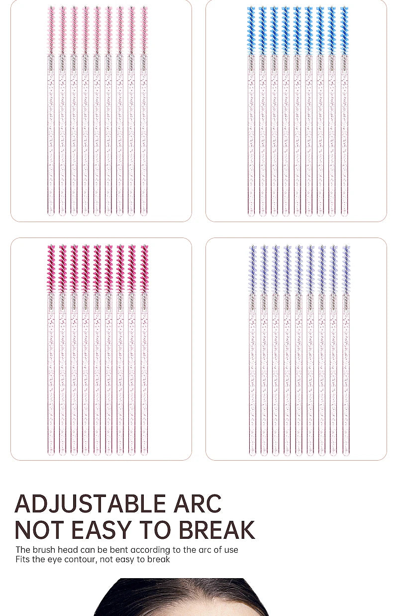 200/500 Pcs Eyelash Brushes Disposable Crystal Fine Head Eyebrow Brush  Mascara Wand Applicator Lashes Extension Makeup Tools