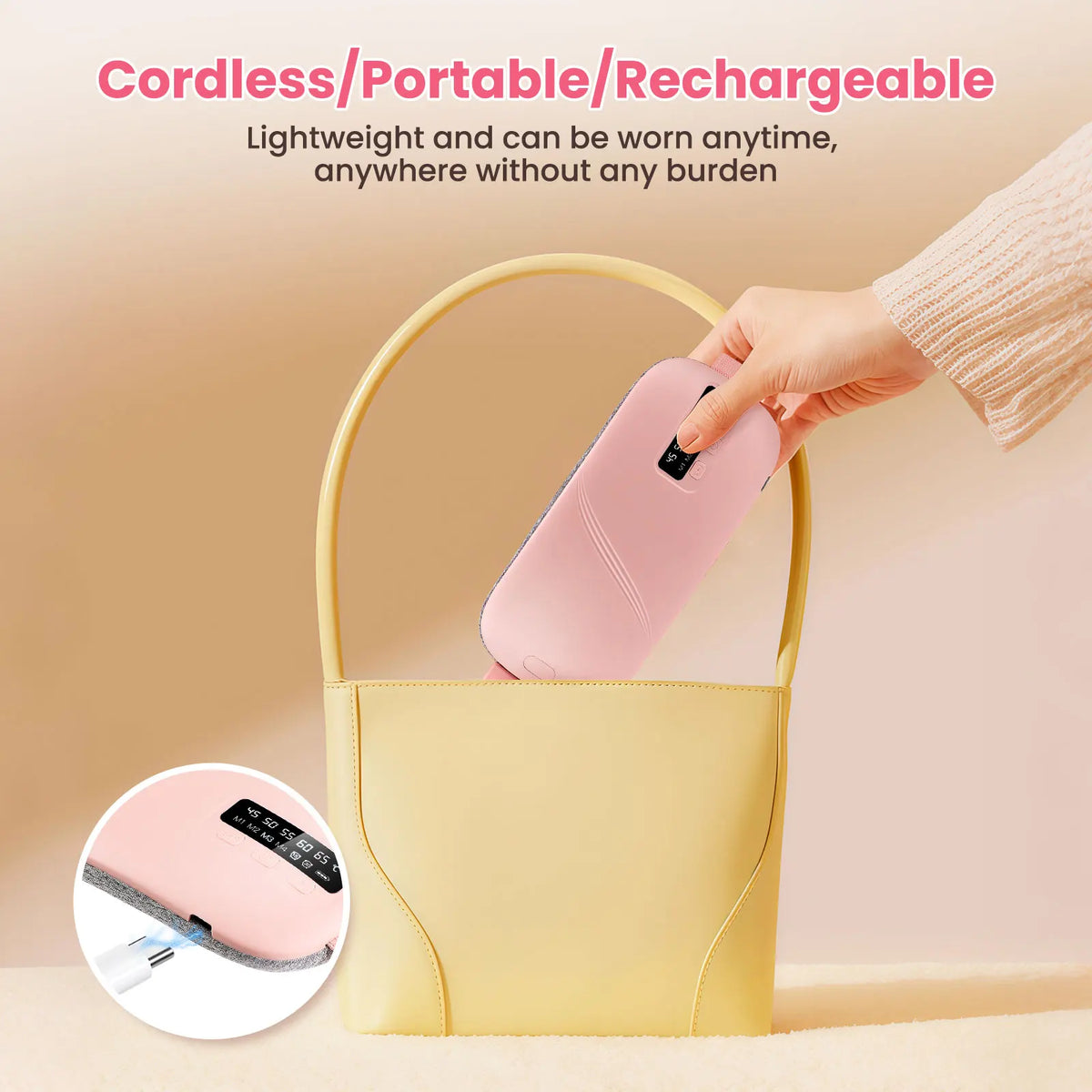 Portable Electric Heating Pad Menstrual Cramp Massager Women Period Care Hot Compress Device Vibration Abdominal Warm Palace Bel
