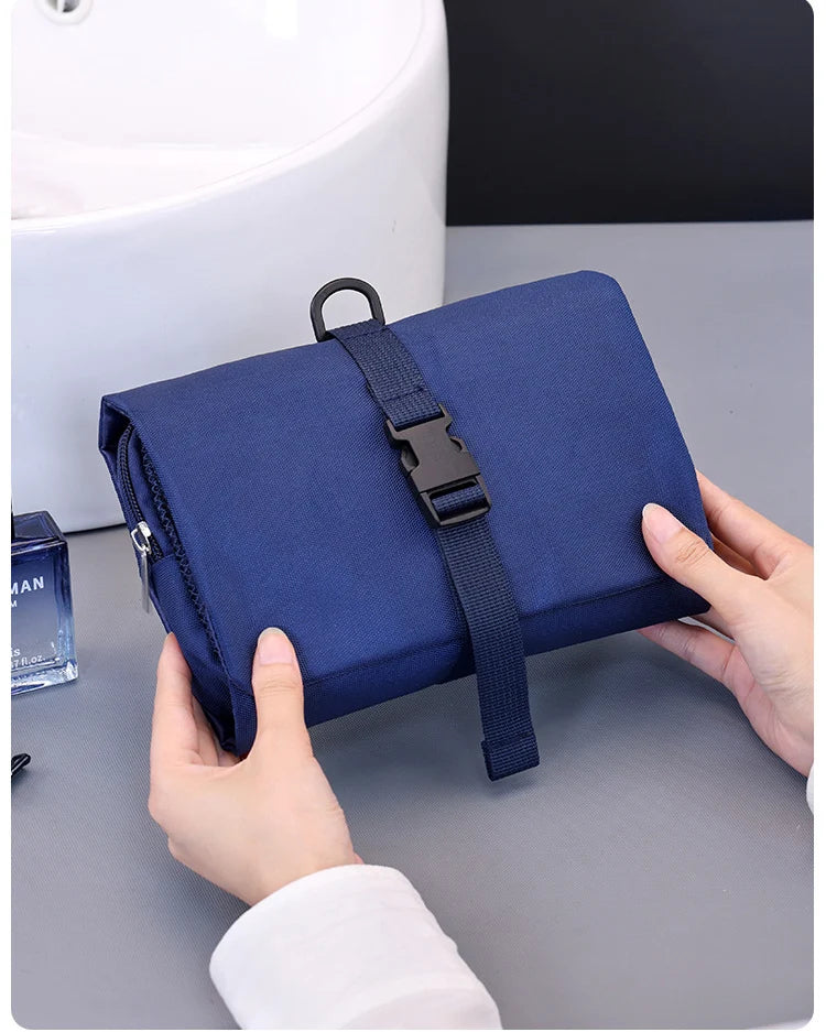Foldable Toiletry Bag Organizer Hanging Storage Bags Bathroom Makeup Case Cosmetic Bag For Business Men Travel Organizers