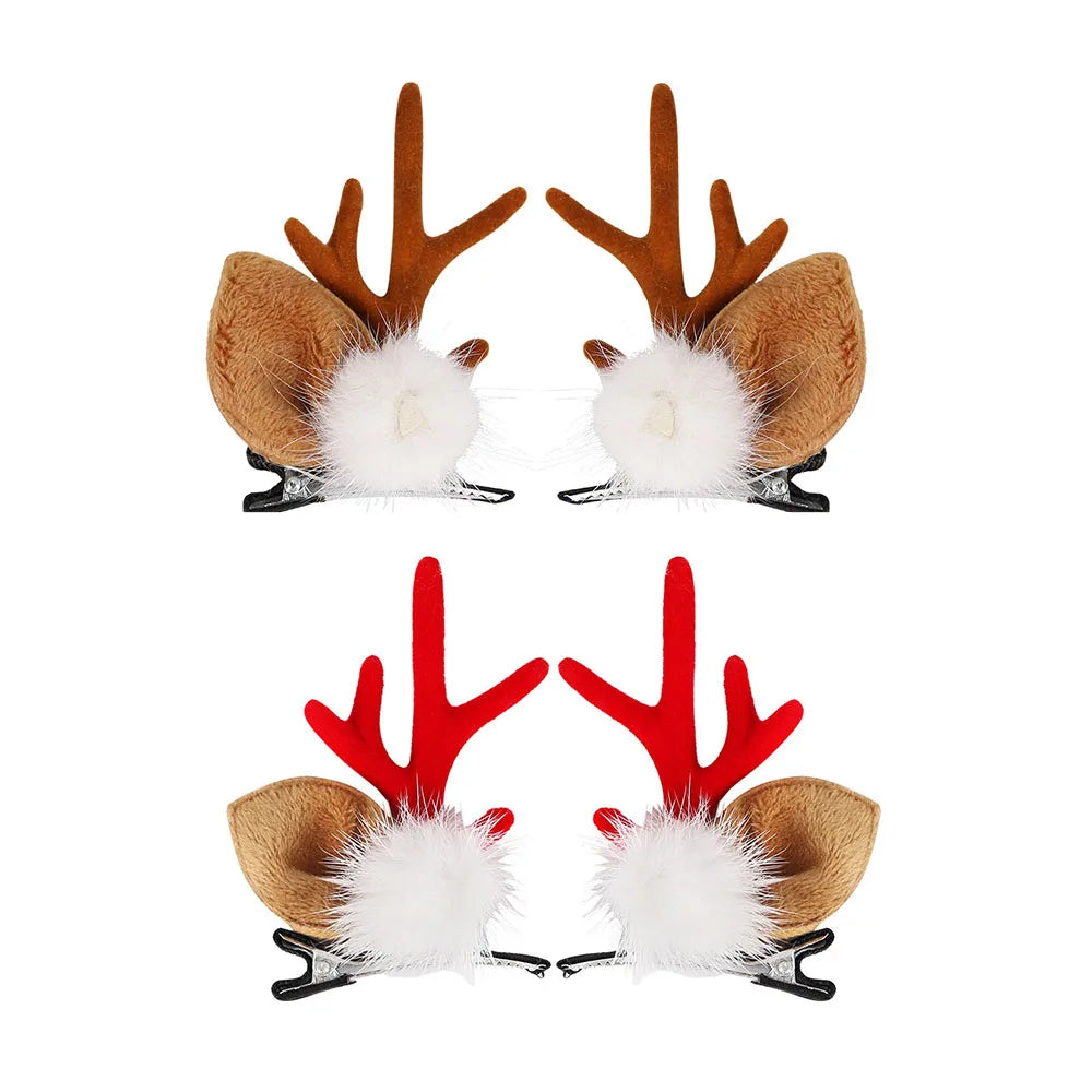 1 Pair Christmas Antler Hair Clips, Christmas Hair Decoration for Children, Deer Ear Headbands, Adult Headwear Hair Accessories
