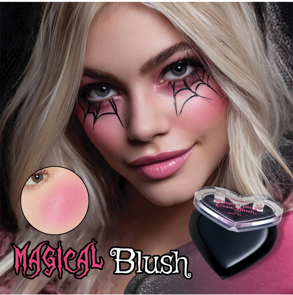 Magic Black Cream Blush PH Color Changing for Cheeks Lips Shadow Beeswax Halloween Cosplay Cosmetics
