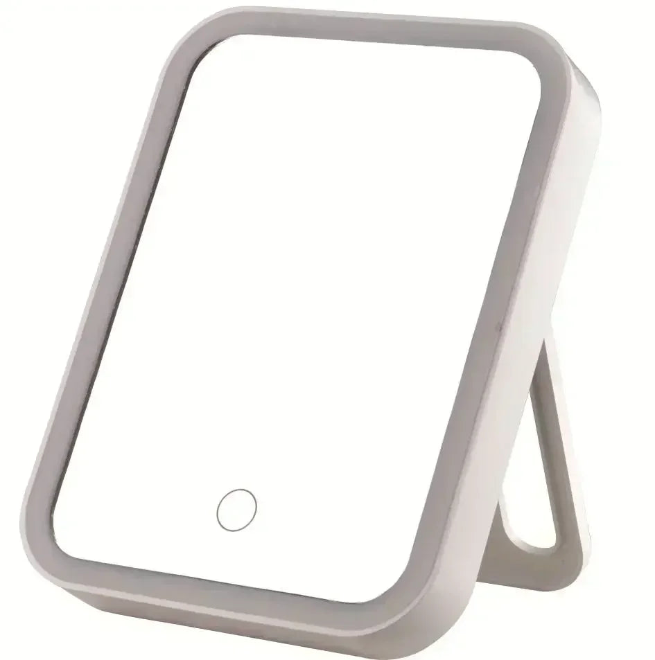 LED Makeup Mirror with Touch Screen Dimming and USB Charging, Portable Vanity Mirror with Lights for Makeup