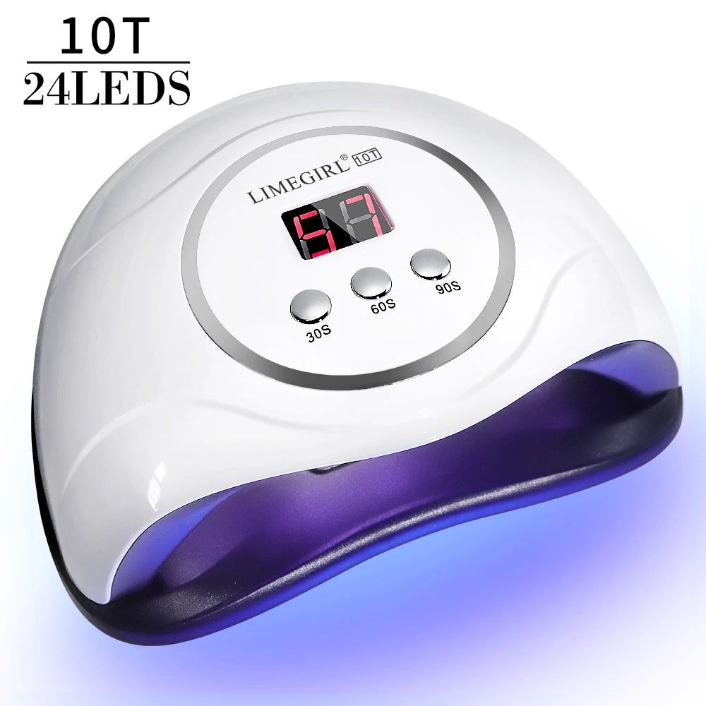 LIMEGIRL 24LED UV Lamp for Nails Gel Polish Varnish Drying With LED Display And Motion Sensing Professional Manicure UV Lamp for Acrylic Resin Dryer Home Use Tool