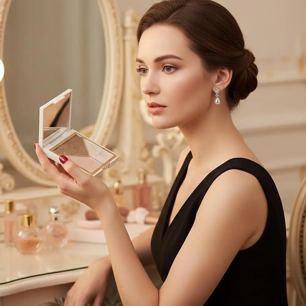 3 colors Highlight Matte Fine Glitter blusher three-color palette Silhouette Nose Shadow Makeup Palettes Face Brightening