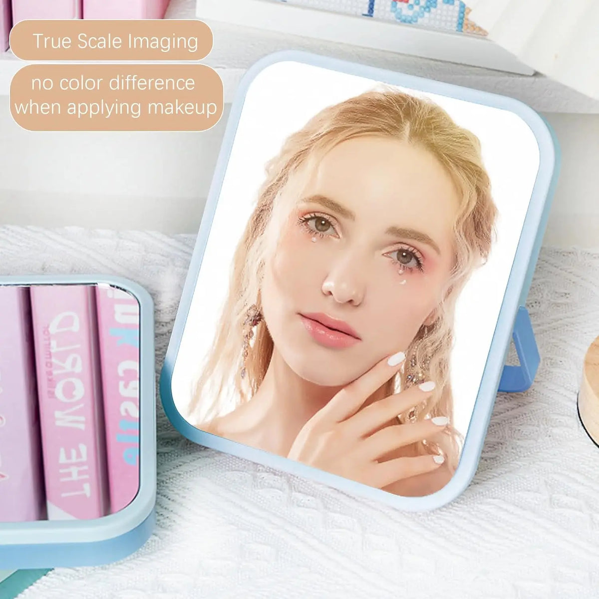 6.7 Inch Tabletop Vanity Mirror for Desk, Compact Cosmetic and Makeup Mirror