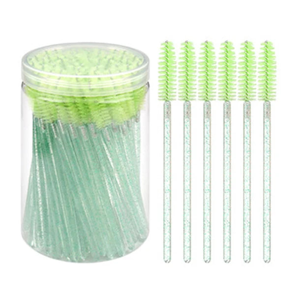 50pcs Crystal Eyelash Brushes With Contianer Disposable Lash Mascara Wands In Case Micro Makeup Applicators  Beauty Tools