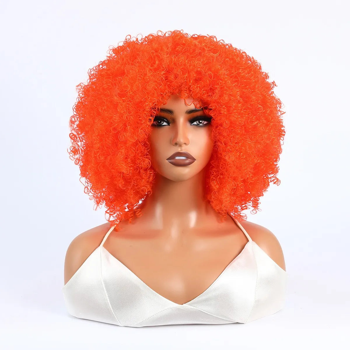 Synthetic 1 Piece 16 Inch Exploded Head Curly Wig, Synthetic Fiber Wig, Comfortable and Breathable Snapback Mesh Cap