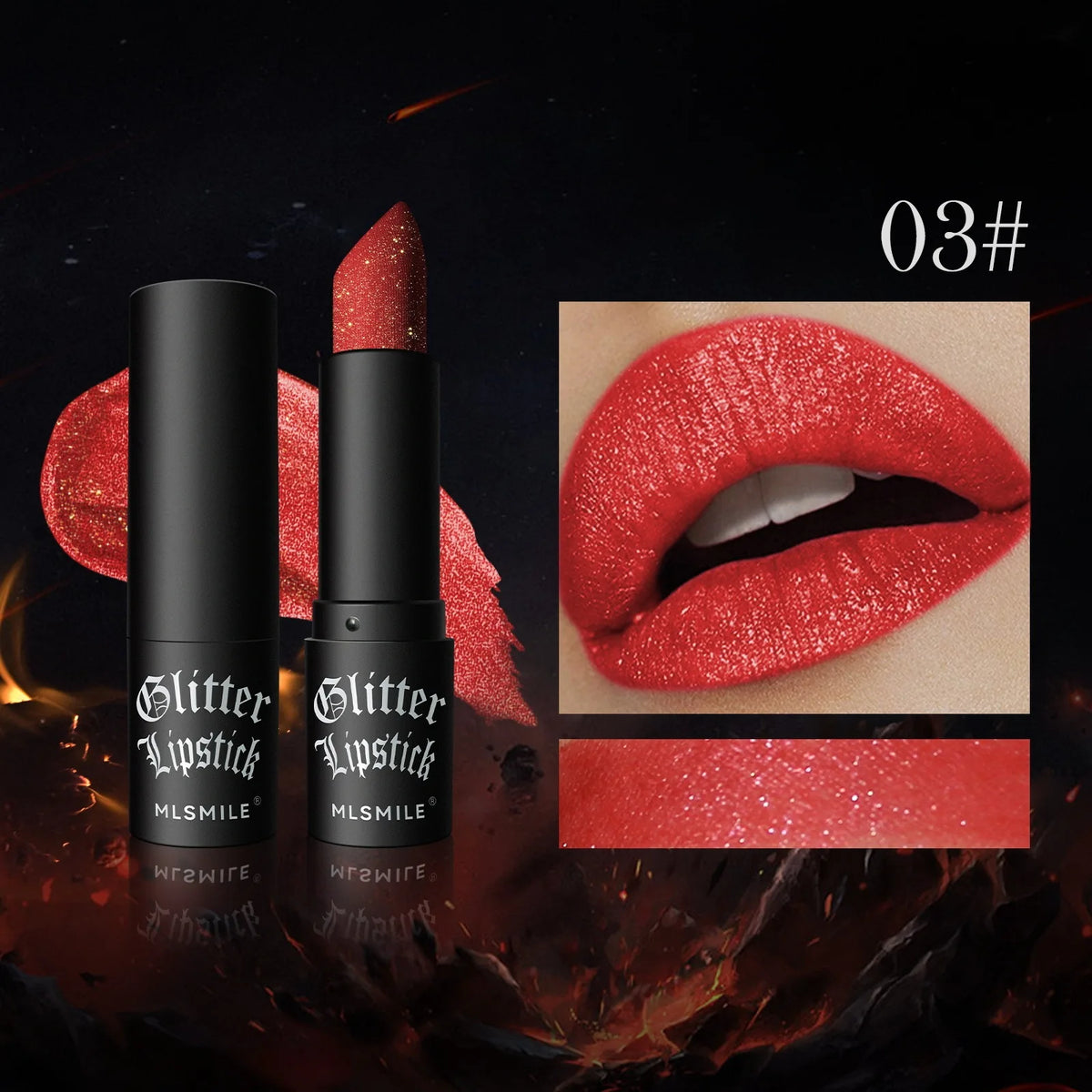 Multi-Color Non-Stick Cup Matte Lipstick for Women Flash Lasting Easy Application Diamond Shimmer Dark Halloween Look