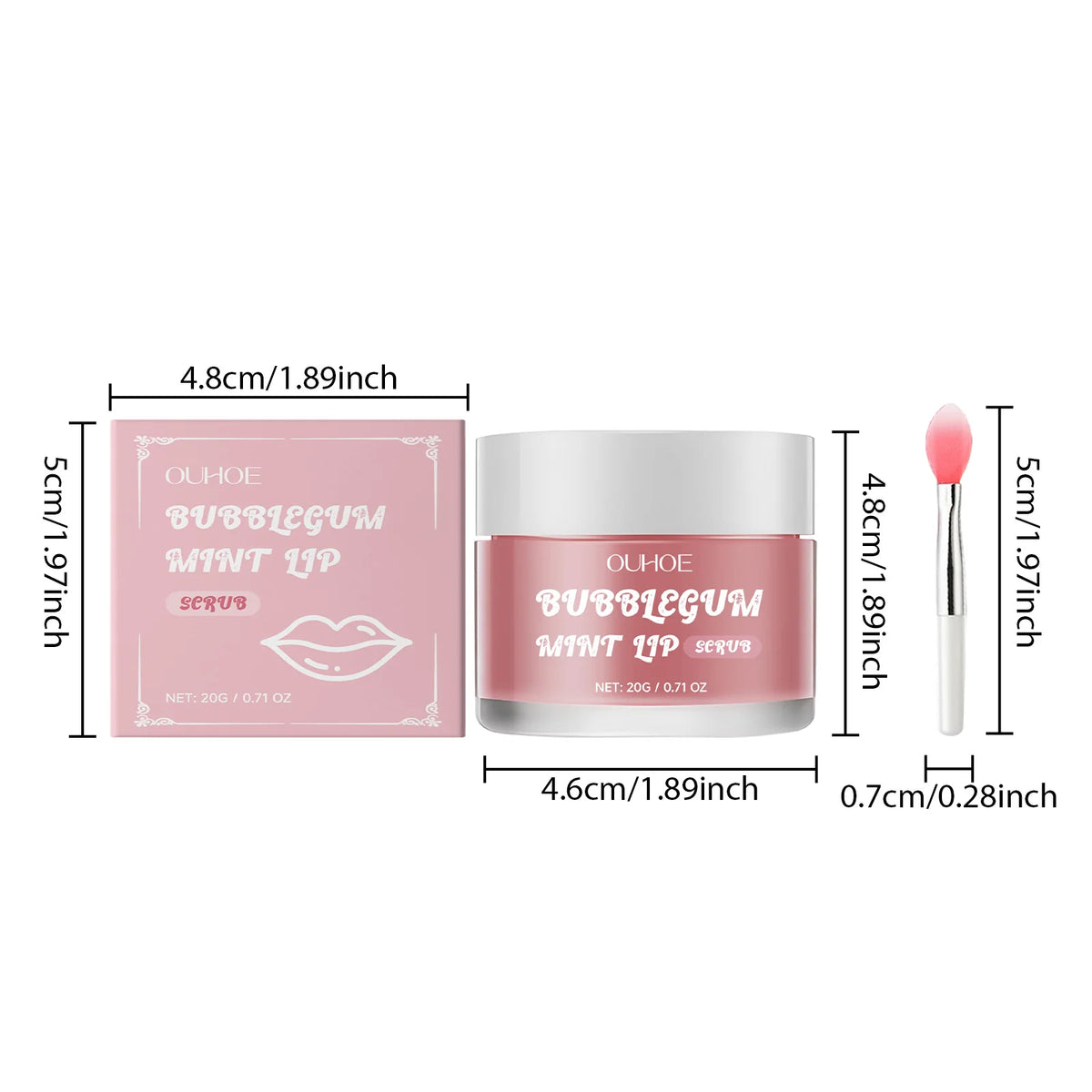 Strawberry Mint Lip Exfoliator Sea Salt Scrub Gentle Polishing For Chapped Peeling Lips Smoothing Lip Prep Before Lipstick