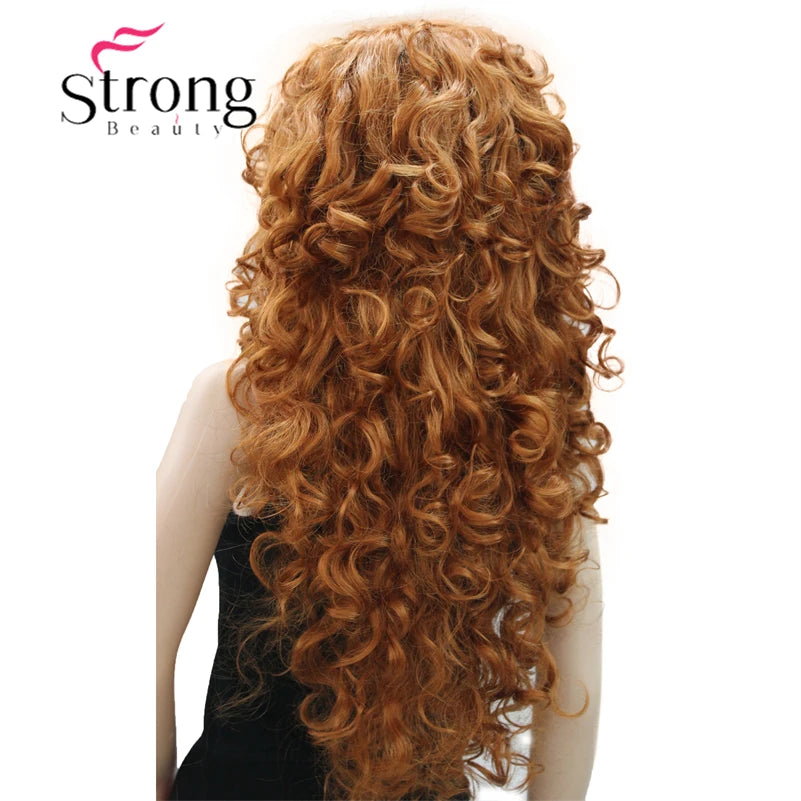 StrongBeauty Long Curly Red Synthetic Wig Cosplay Wigs COLOUR CHOICES