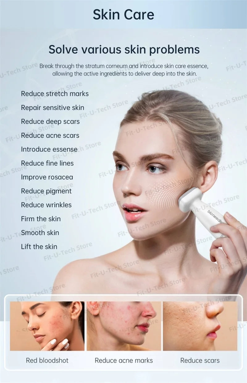 Adjustable Titanium Stamp Derma Roller Face Roller Beard Growth Massager Scalp Massage 120 Pins Microneedling