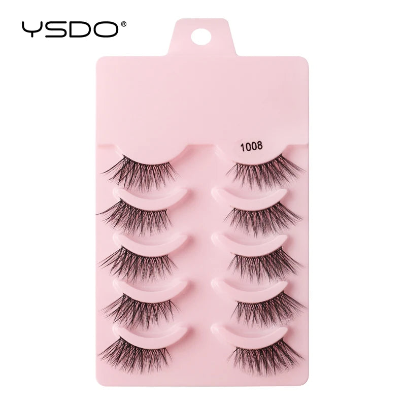 YSDO 5/10 Pairs Natural Eyelash Extension Hand Made Maquilagem Fluffy Fake Half Lashes Soft 3D Mink Lashes Makeup Faux Cilios