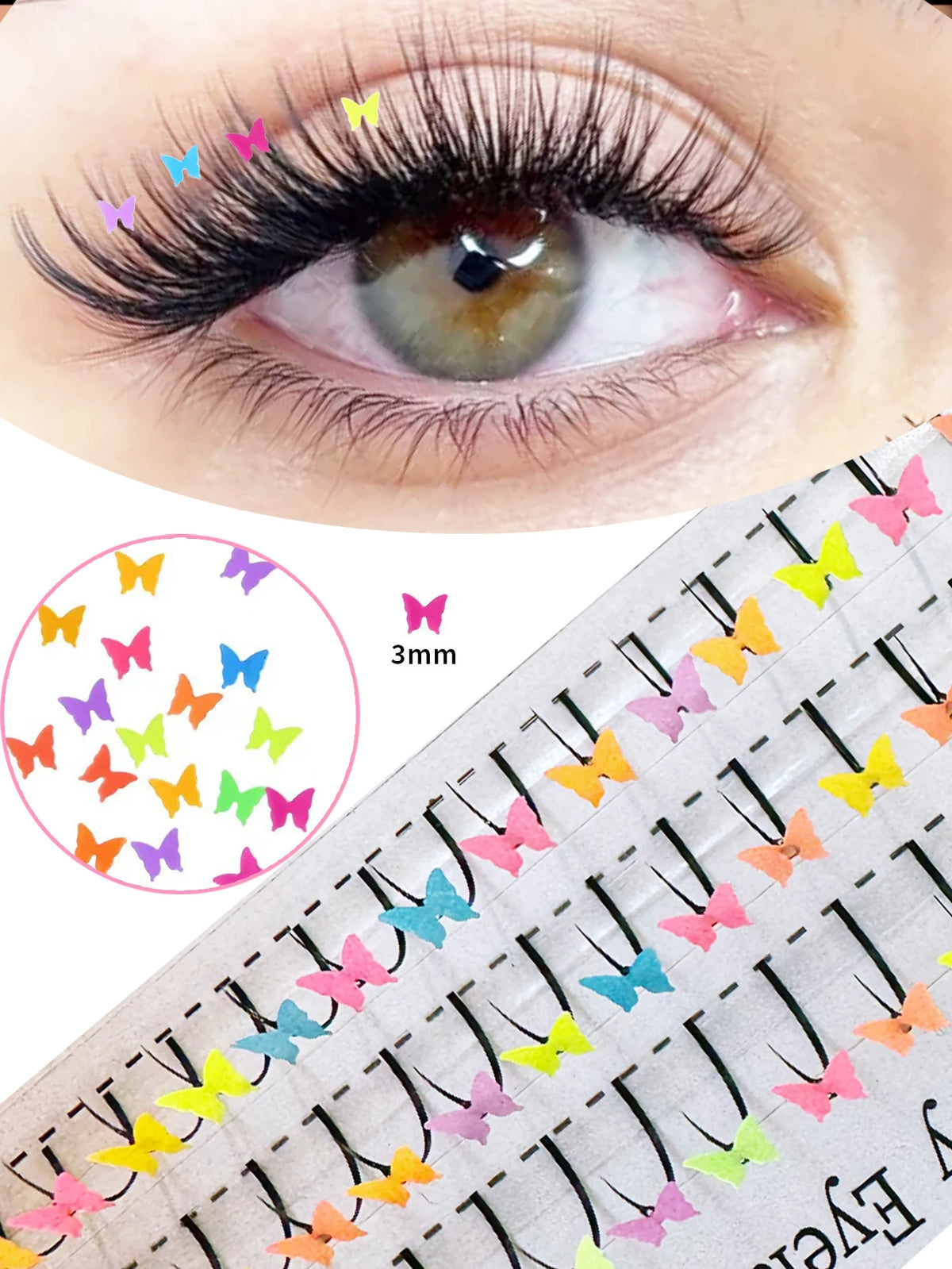Domi 3D Glitter False Eyelashes Christmas Individual Lash Clusters Halloween Party Makeup Lash Mink Natural Fairy Spike Lashes