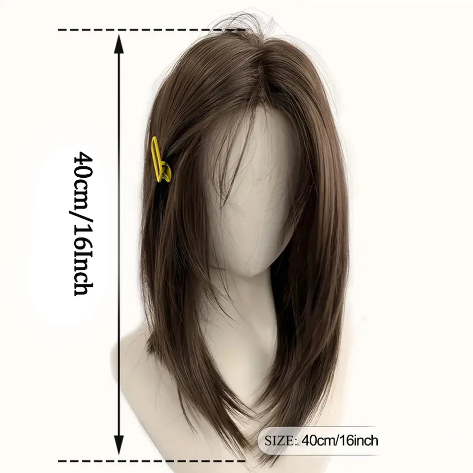 Shoulder Layered Synthetic BOB Wig With Transparent Lace Front Straight Heat Resistant Wig Hair For Women Daily Cosplay Party