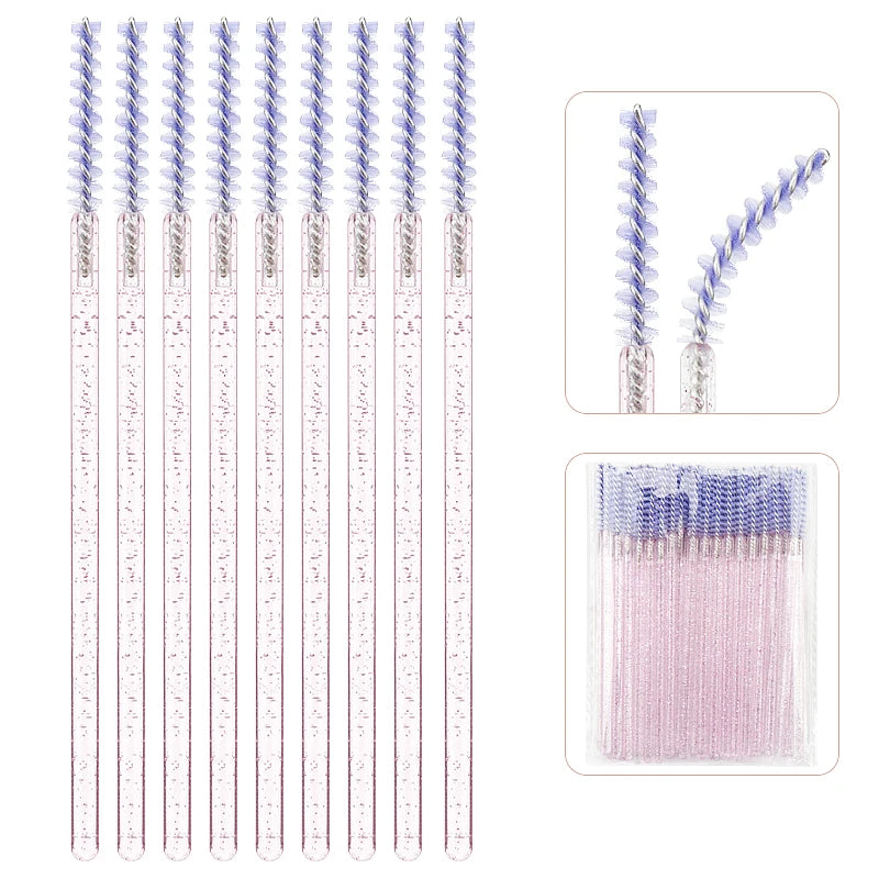 50pc Disposable Eyelash Makeup Brush Mascara Wands Micro Brushes Cosmetics Microbrush Eyebrow Applicator Lash Extension Supplies
