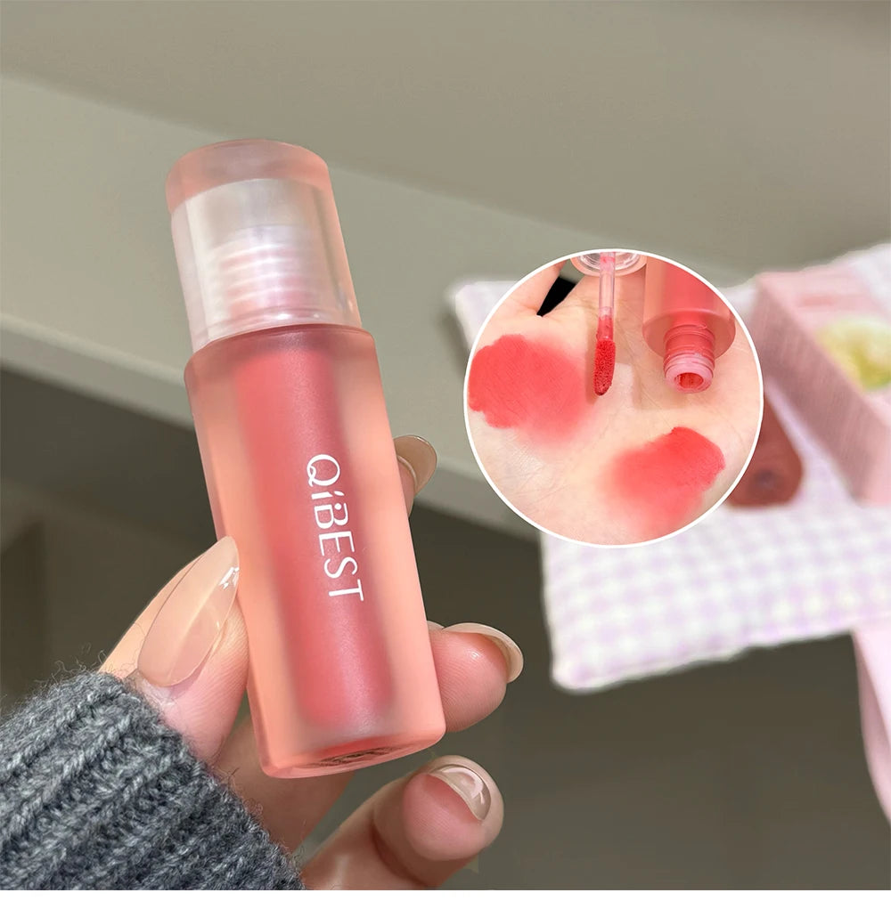 QIBEST 6 Colors Matte Liquid Lipstick Velvet Durable Lip Gloss Sexy Red Lip Stain Makeup Waterproof Lasting Lip Mud Cosmetics