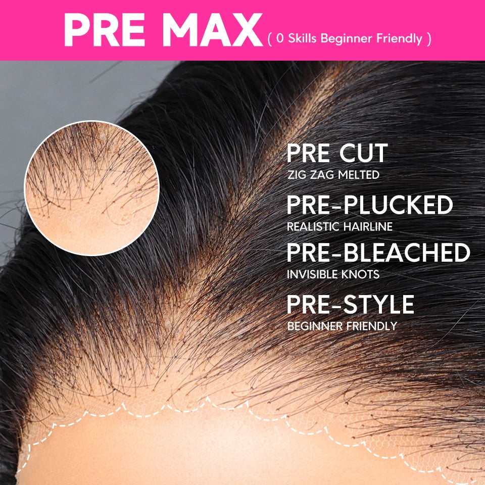 Wear Go Wigs 6x5 Pre Cut Lace Straight Hair Layered Cut Glueless Wigs Human Hair Wigs For Women Ready To Wear Pre Bleached Knots